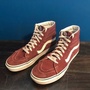 Vans Old Skool Mid Top Women's Shoes Maroon Crimson Lace Up Sneakers Size 10